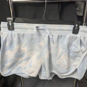 Hippie Rose Blue & White Tie-Dye Athletic Shorts with Pockets Size XL